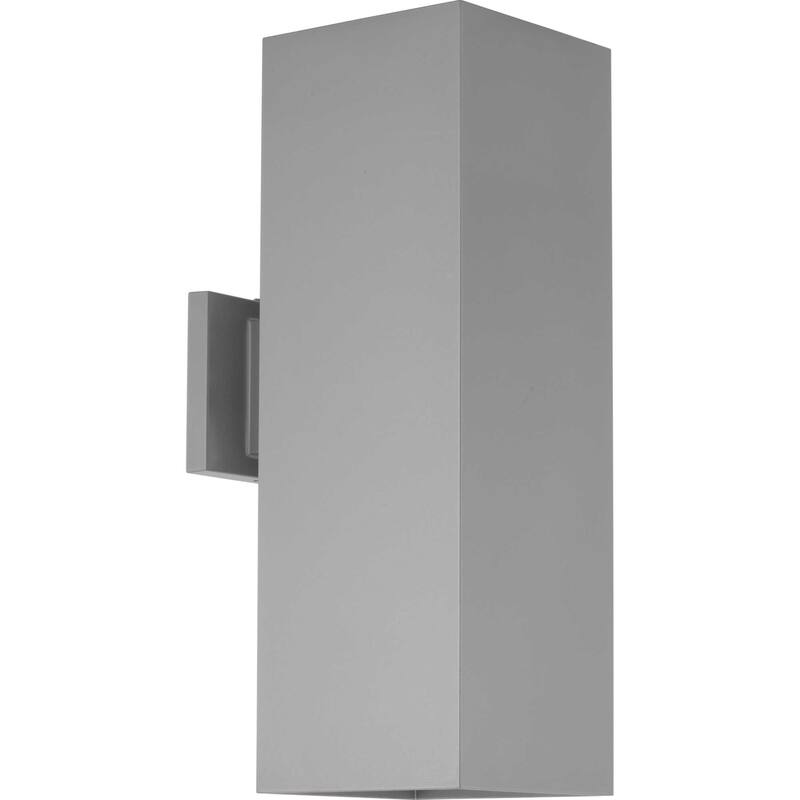 Progress Lighting Square 18" Tall 2 Light LED Outdoor Wall Sconce - Metallic Gray