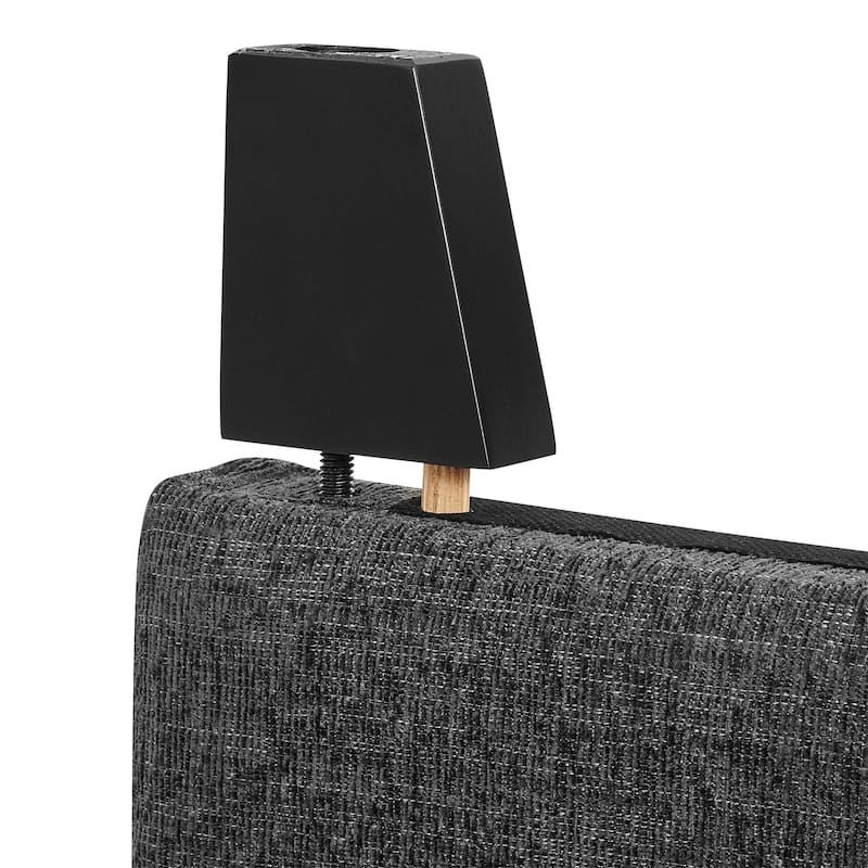 Bridgevine Home Tall Granite Dark Grey Square Headboard Upholstered Platform Bed