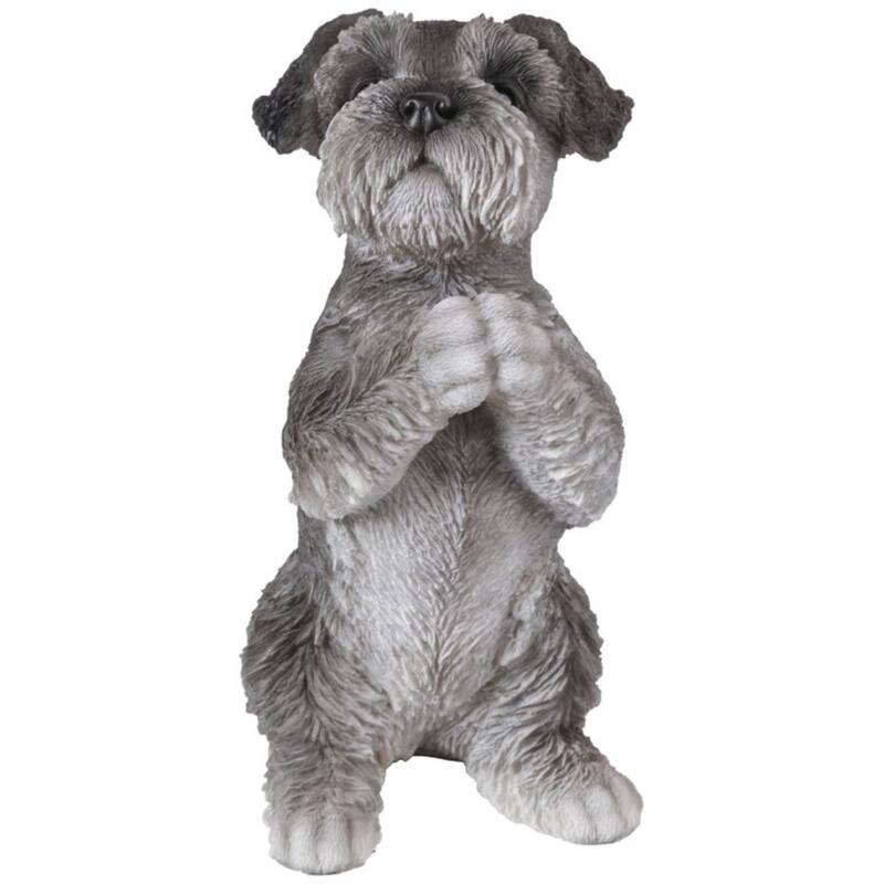8.25" Praying Schnauzer Puppy Outdoor Garden Statue