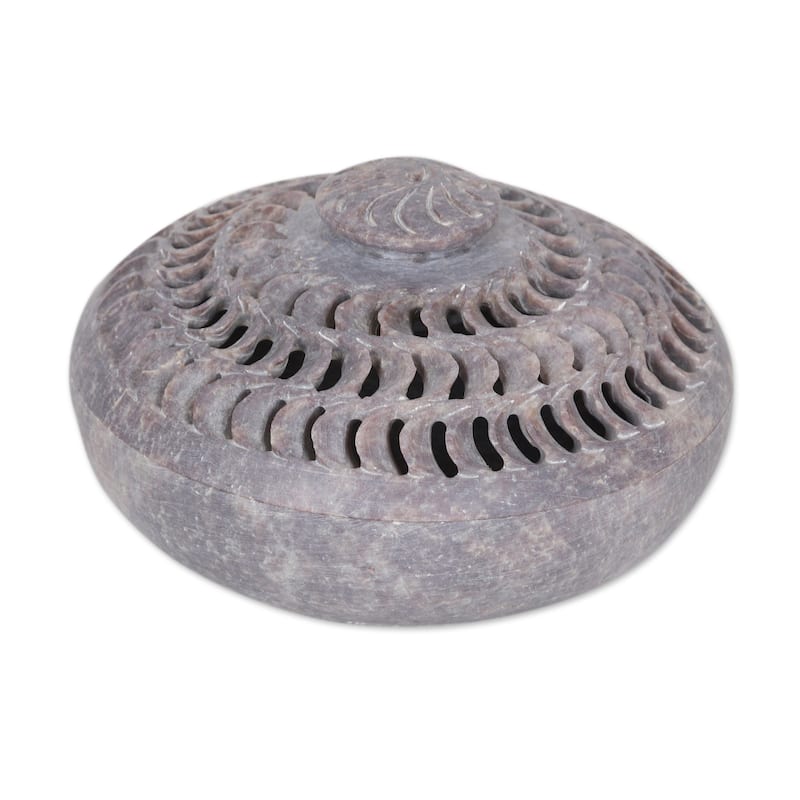 Novica Handmade Jali Illusion Soapstone Decorative Box