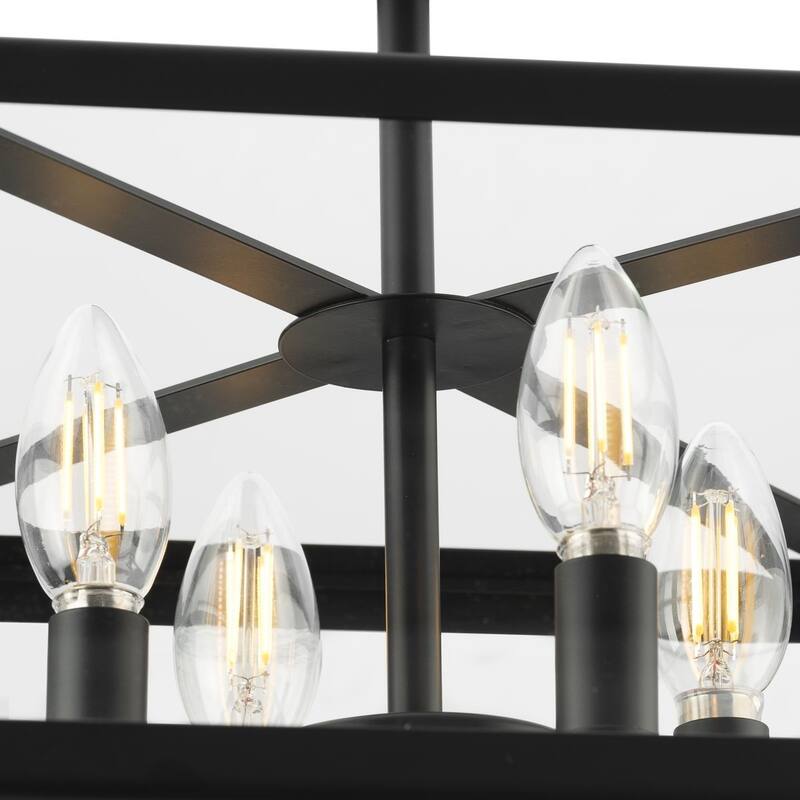 Hillcrest Collection 13 in. Four-Light Matte Black Transitional Semi-Flush Mount Light - 13 in x 13 in x 11 in
