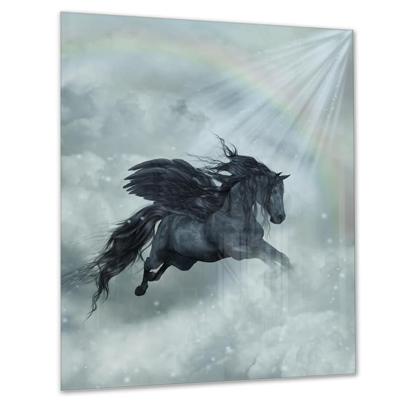 Pegasus in the Heaven - Animal Art Glossy Metal Wall Art