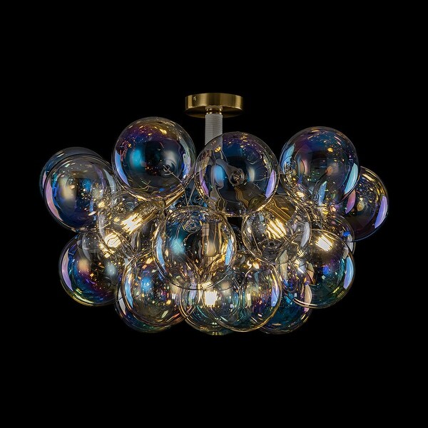 Modern Pearlescent Bubble Glass Semi Flush Mount Light 24.8 in