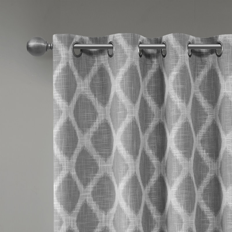 SunSmart Kagen Printed Ikat Blackout Curtain Panel