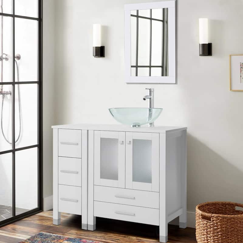 36" Bathroom Vanity with Sink Set Side Cabinet