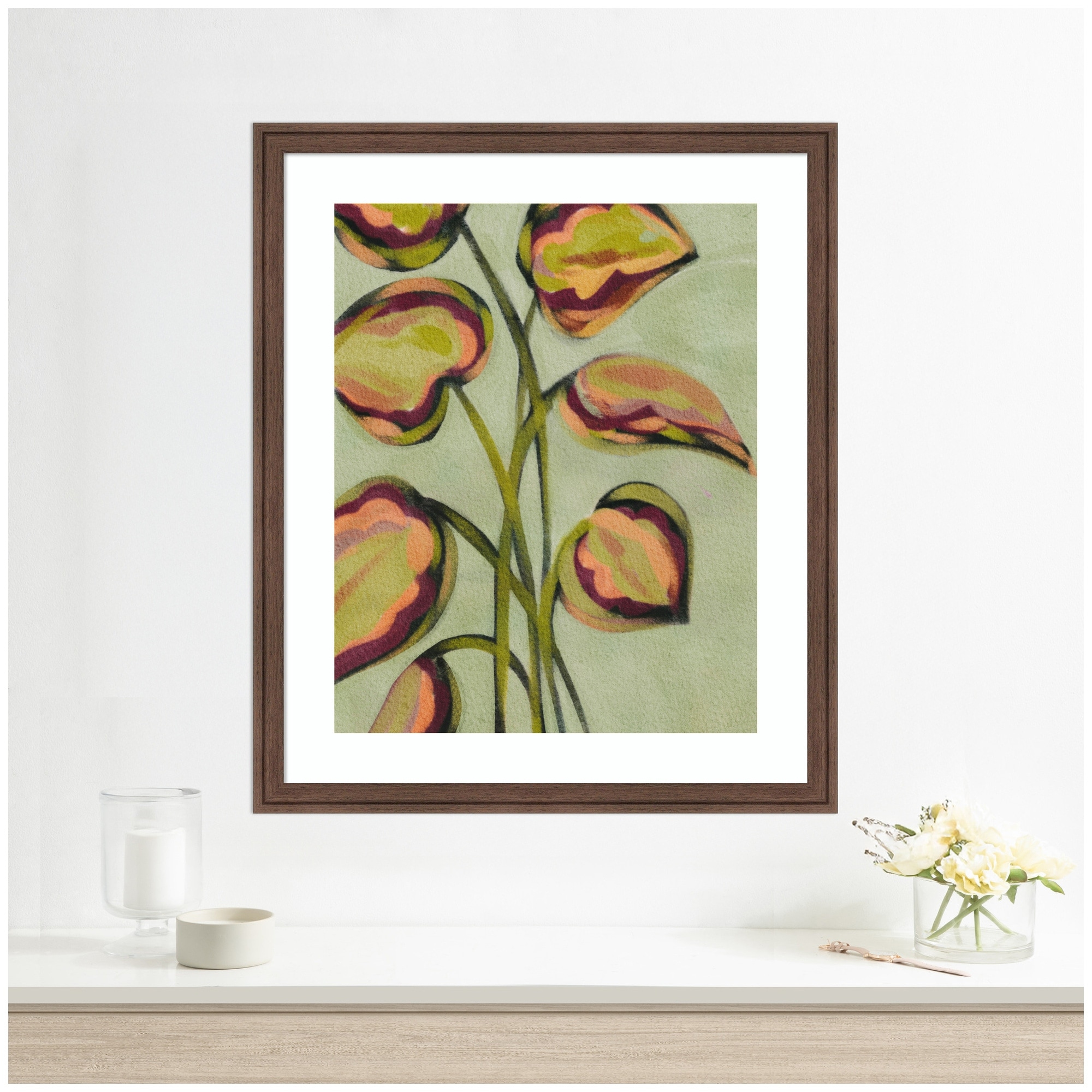 Kate and Laurel Framed Art Vibrant Foliage by Nikita Jariwala