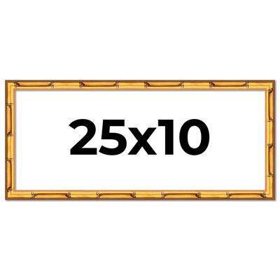 25x10 Frame Gold Bamboo Picture Frame Modern Photo Frame Includes UV Acrylic Shatter Guard Front Acid Free Foam Backing Board