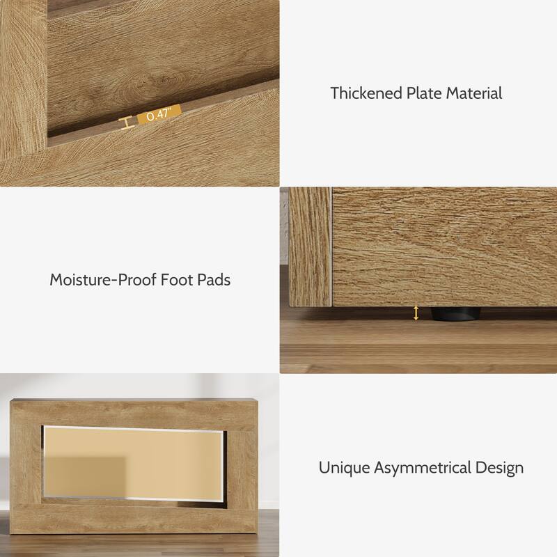 Rossetta Modern Distinctive Hollow Design Farmhouse Style Narrow Console Table with Moisture-Proof Foot Pads