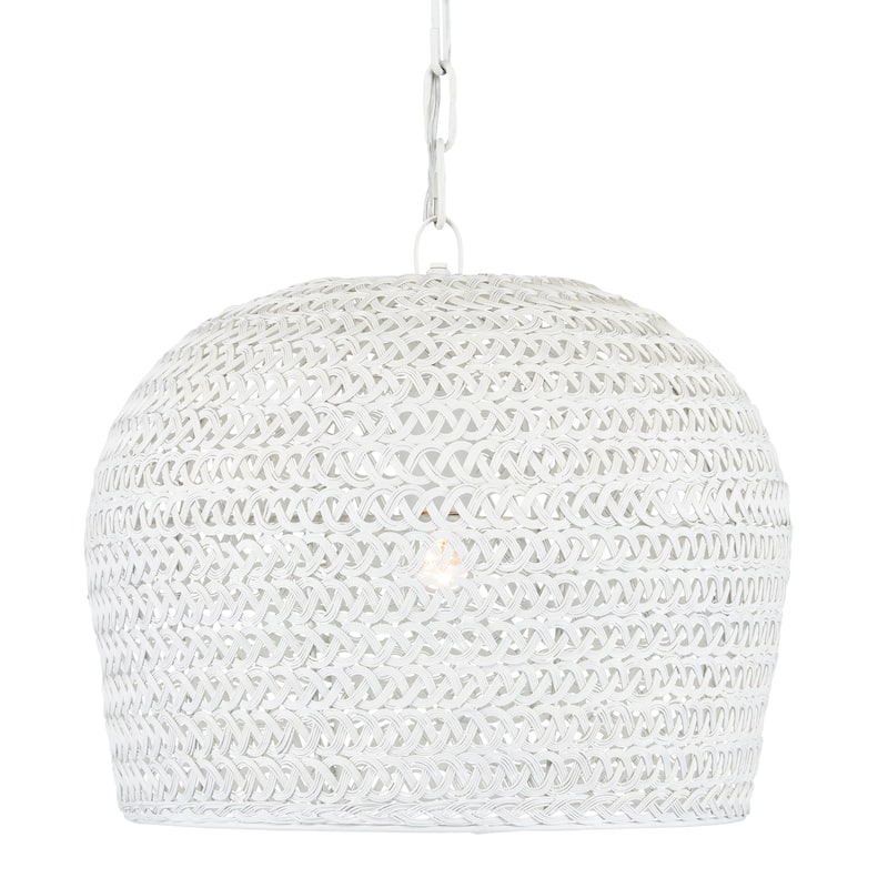 Currey & Company Piero White Pendant - 13.5"h x 16"dia - 13.5"h x 16"dia - White