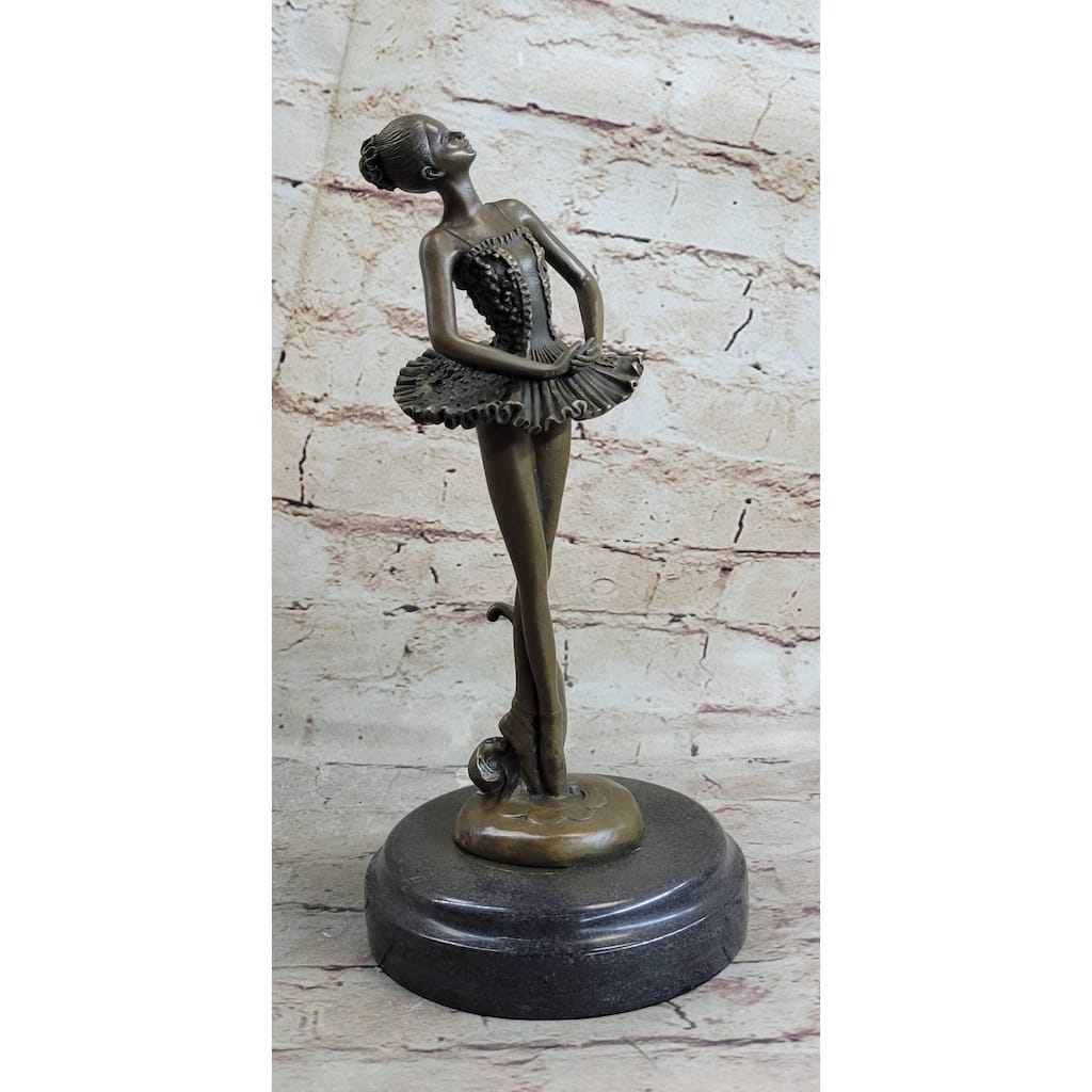 Art Deco Hot Cast Bronze Graceful Ballerina Ballet Statue Sculpture Gift Decor