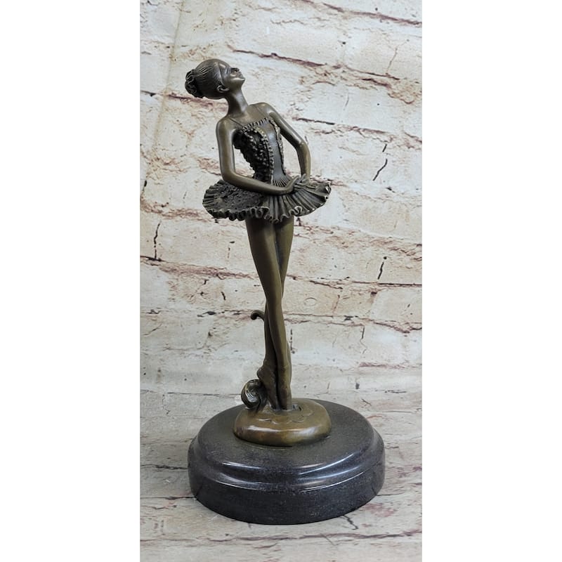 Art Deco Hot Cast Bronze Graceful Ballerina Ballet Statue Sculpture Gift Decor