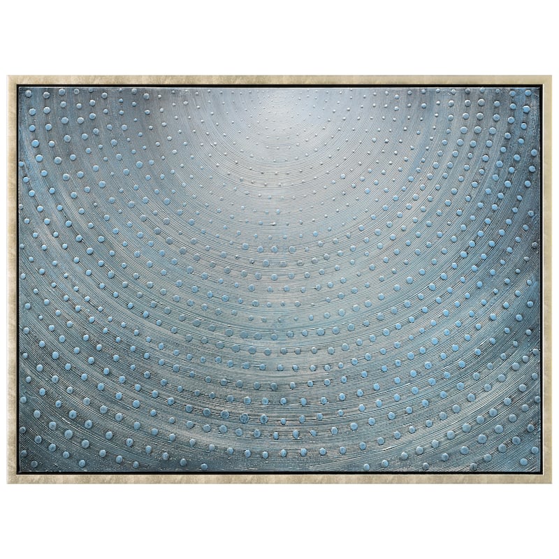 Concentric Textured Metallic Hand Painted Canvas Wall Art Set of 3