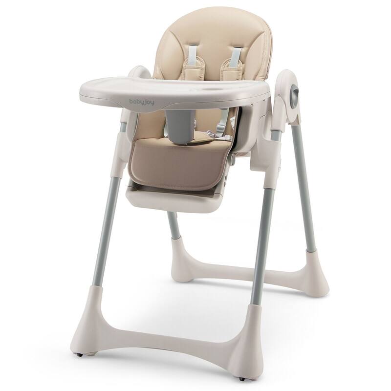 Gymax Baby High Chair Folding Baby Dining Chair w/ Adjustable Height &