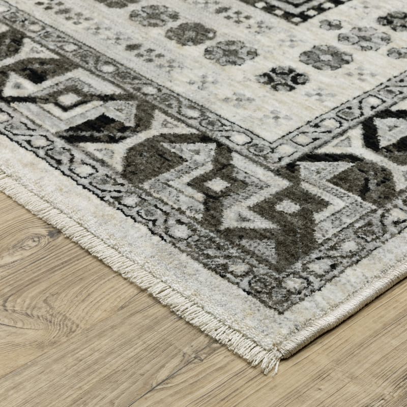 Style Haven Cádiz Global Tribal Influenced Ivory/Charcoal Area Rug