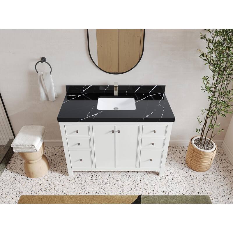 Willow Collections 48 in. W x 22 in. D Chicago Single Sink Bathroom Vanity with Countertop