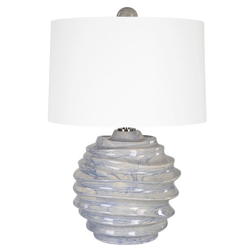 Uttermost Waves Blue & White Accent Lamp - 18 W X 26 H X 18 D (in)