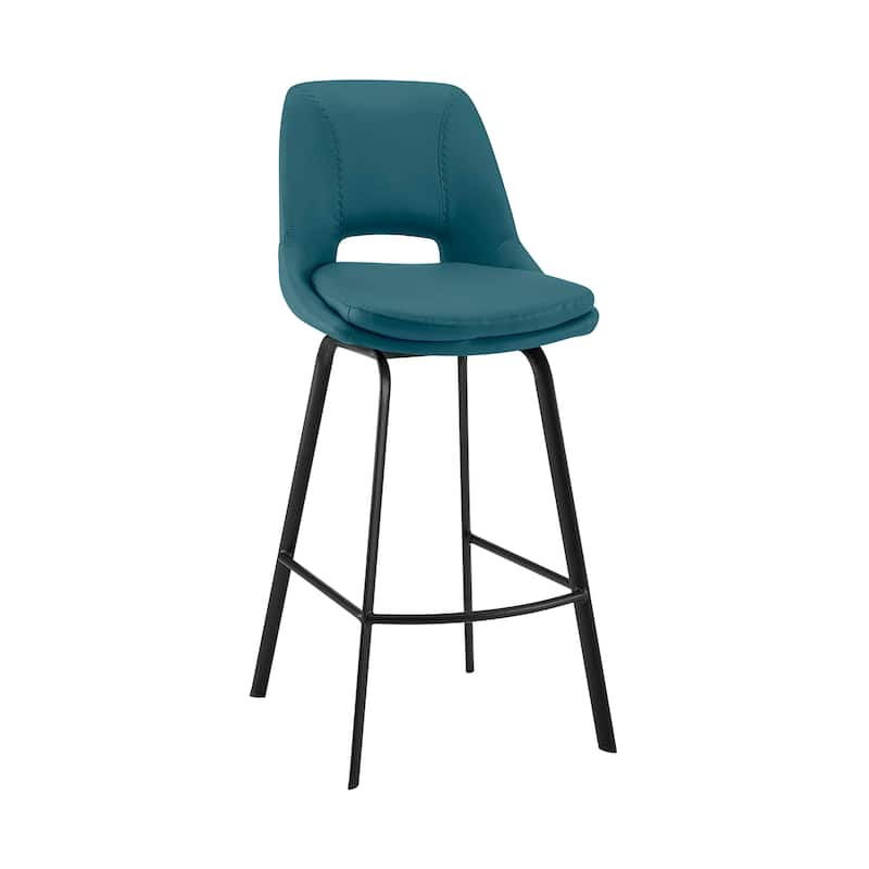 Carise Metal and Faux Leather Bar or Counter Swivel Stool