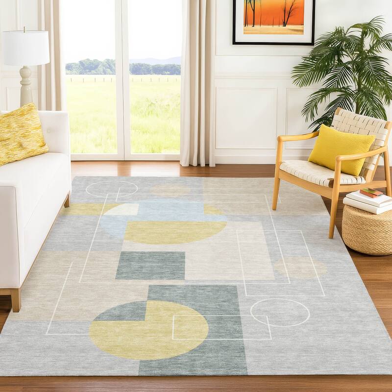Machine Washable Indoor/ Outdoor Modern Filly Chantille Rug