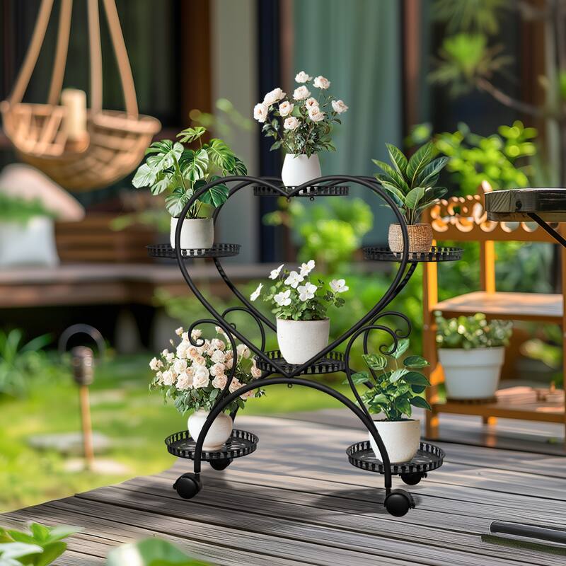 Large Plant Stand Moveable Plant Shelf Flower Stand Cart