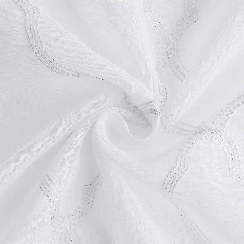 Dainty Home Springfield 3D Embroidered Lurex Grommet Single Panel Extra Wide Curtains - 54" x 84"
