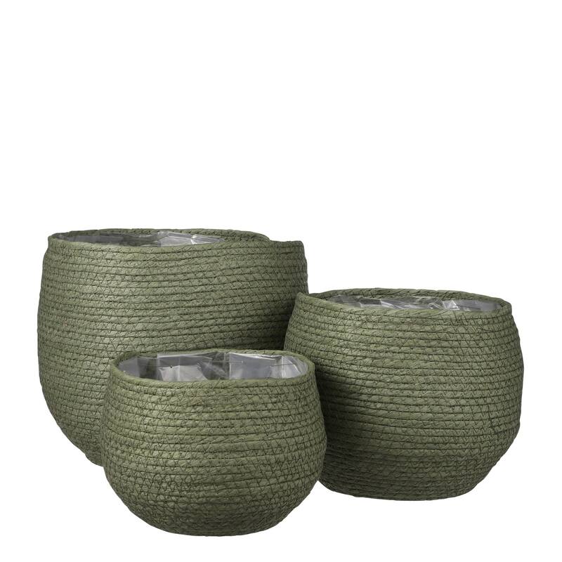 Set of 3 Jorck Basket Round Green - ST