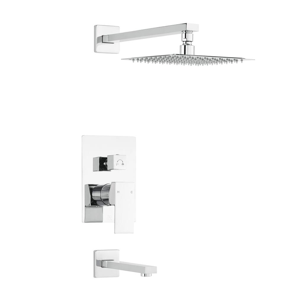 Concorde Single-Handle 1-Spray Tub And Shower Faucet In Chrome (Valve Included) - 17.5" x 11.88" 5.88"