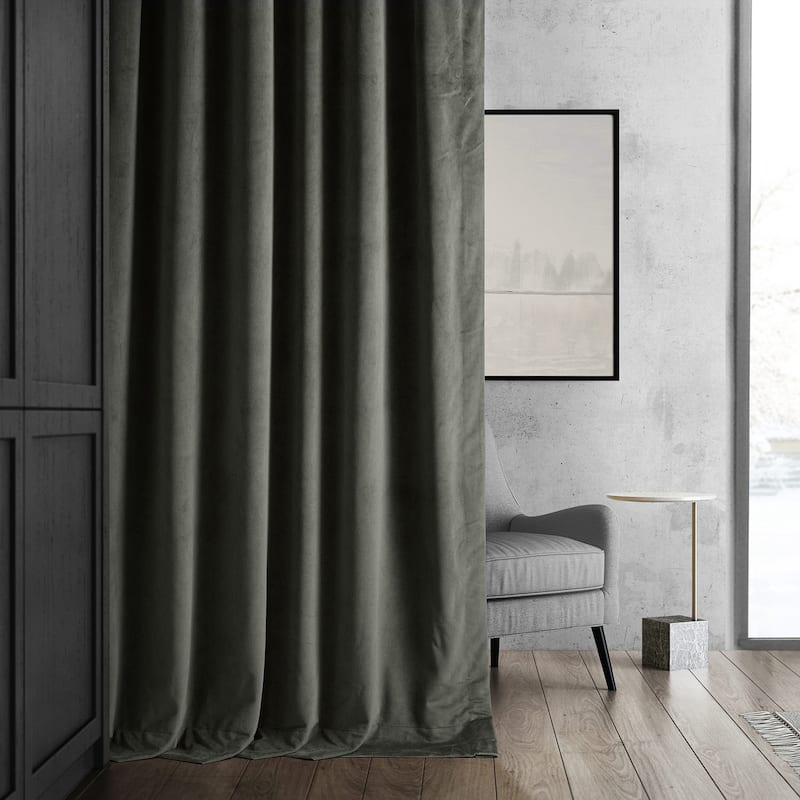 Exclusive Fabrics Signature Velvet Blackout Curtains - 96 Inches Long, (1 Panel) - Luxurious Drapery for Light Control.