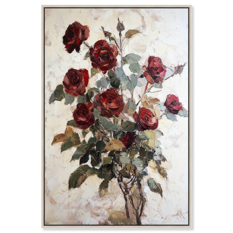 Velvet Vermilion II Canvas by Art Remedy - 36" x 54" - Silver