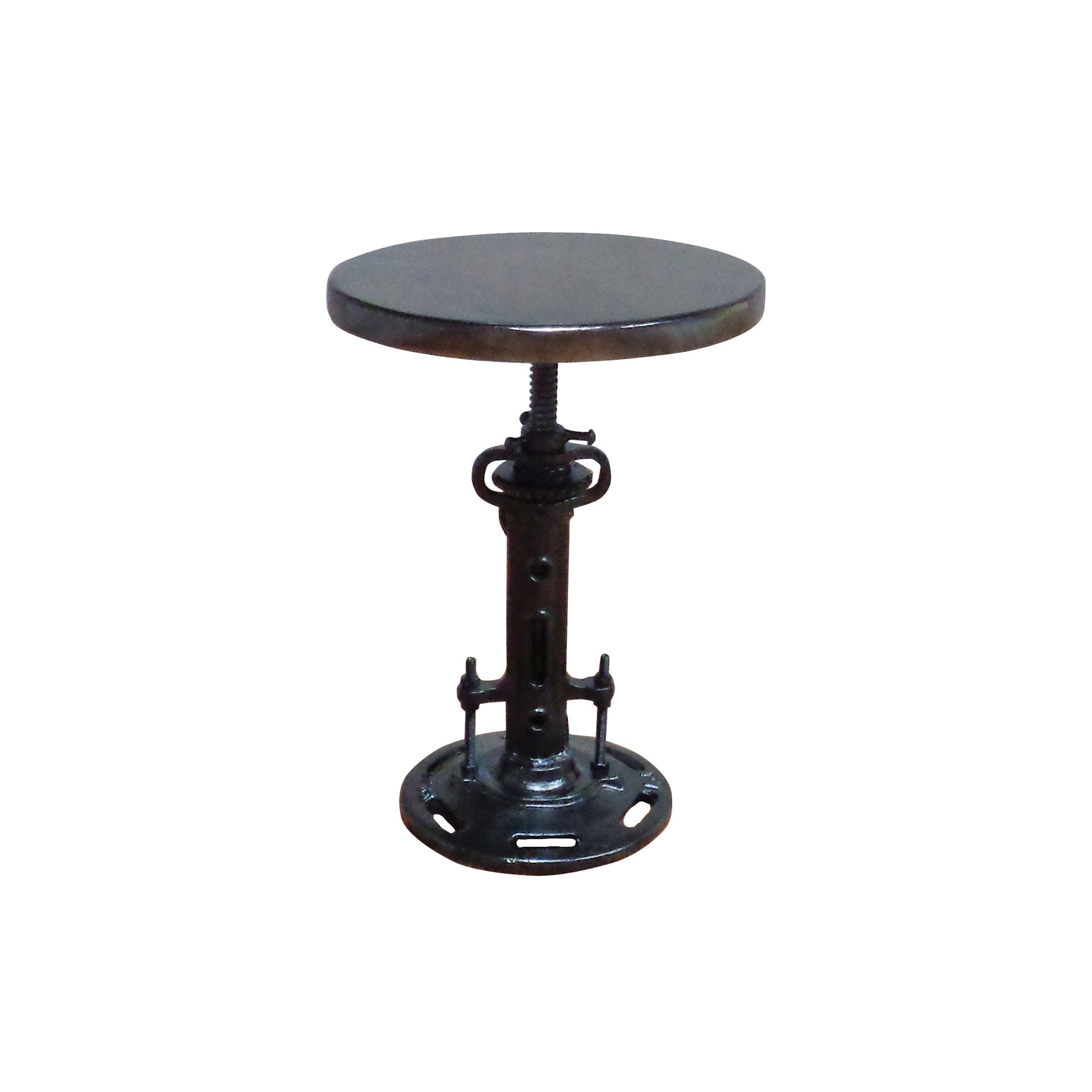 Laddha Home Designs 14 inch Black and Walnut Brown Industrial Style Mango Wood Stool