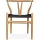 preview thumbnail 31 of 47, Woven Wood Armchair with Arms Open Y Back Mid Century Modern Office Dining Chairs Black Seat Kitchen Bedroom Organic Rattan
