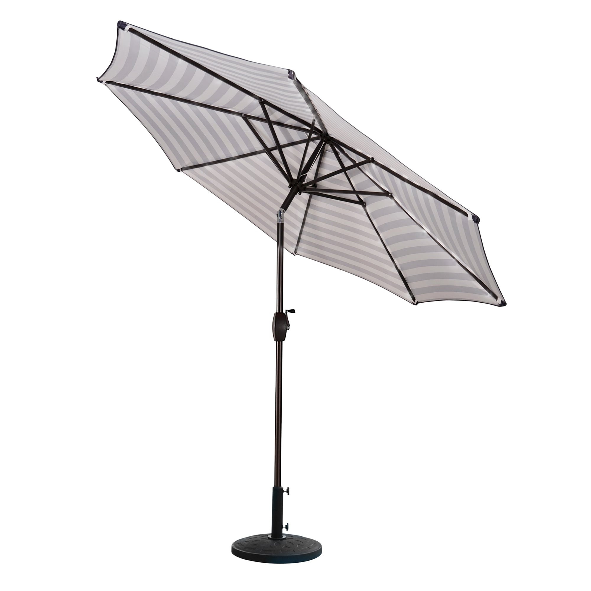 9 Ft Aluminum Patio Umbrella with Decorative Base