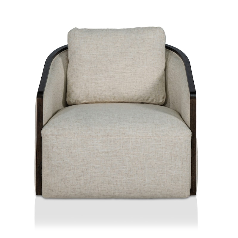 Furniture of America Quven Modern 32-inch Upholstered Swivel Arm Chair