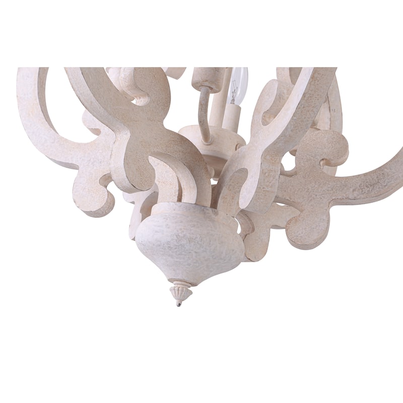 Bella Depot 6-Light Vintage Wood Lantern Chandelier Distressed Kitchen Pendant Lighting