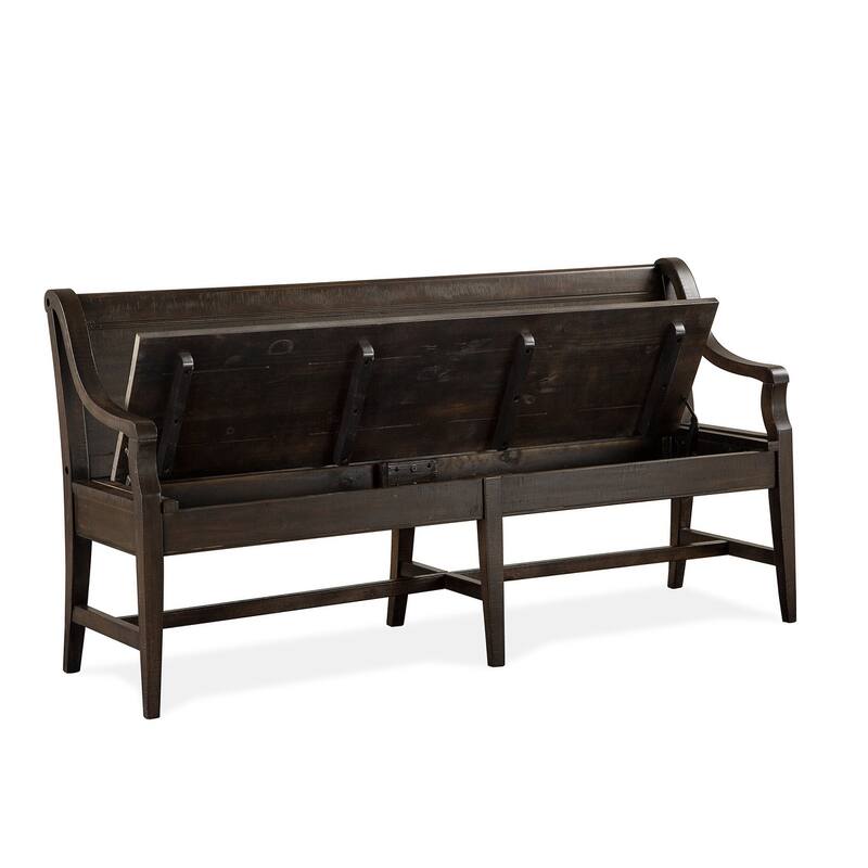 Magnussen Home Westley Falls Graphite Bench - 66''W x 21''D x 34.38''H