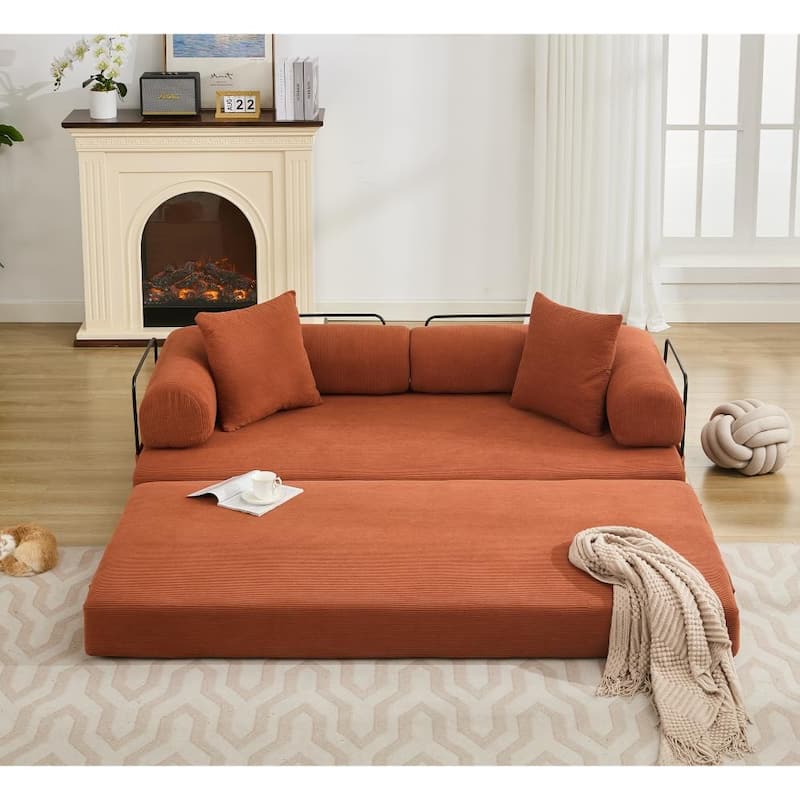 78.5" 4-in-1 Folding Convertible Out King Size Sleeper Sofa Bed