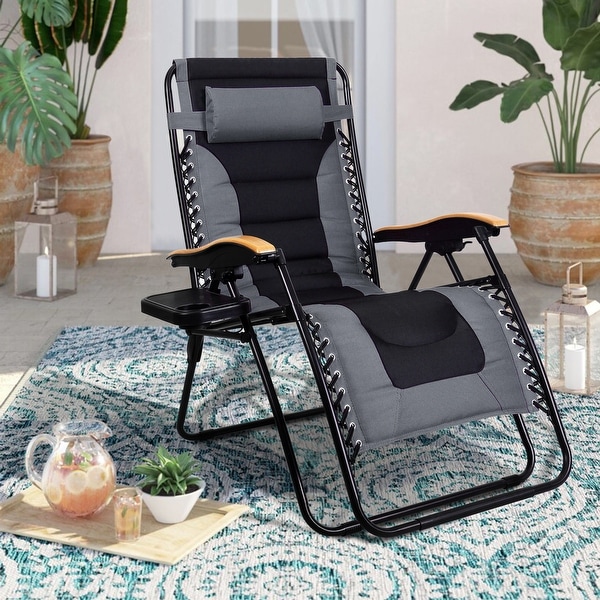 Oversize XL Padded Zero Gravity Lounge Chair Wider Armrest