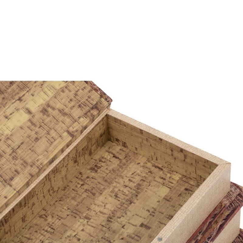 Antique-Style Book Storage Boxes - 13" - Multicolored - Set of 6