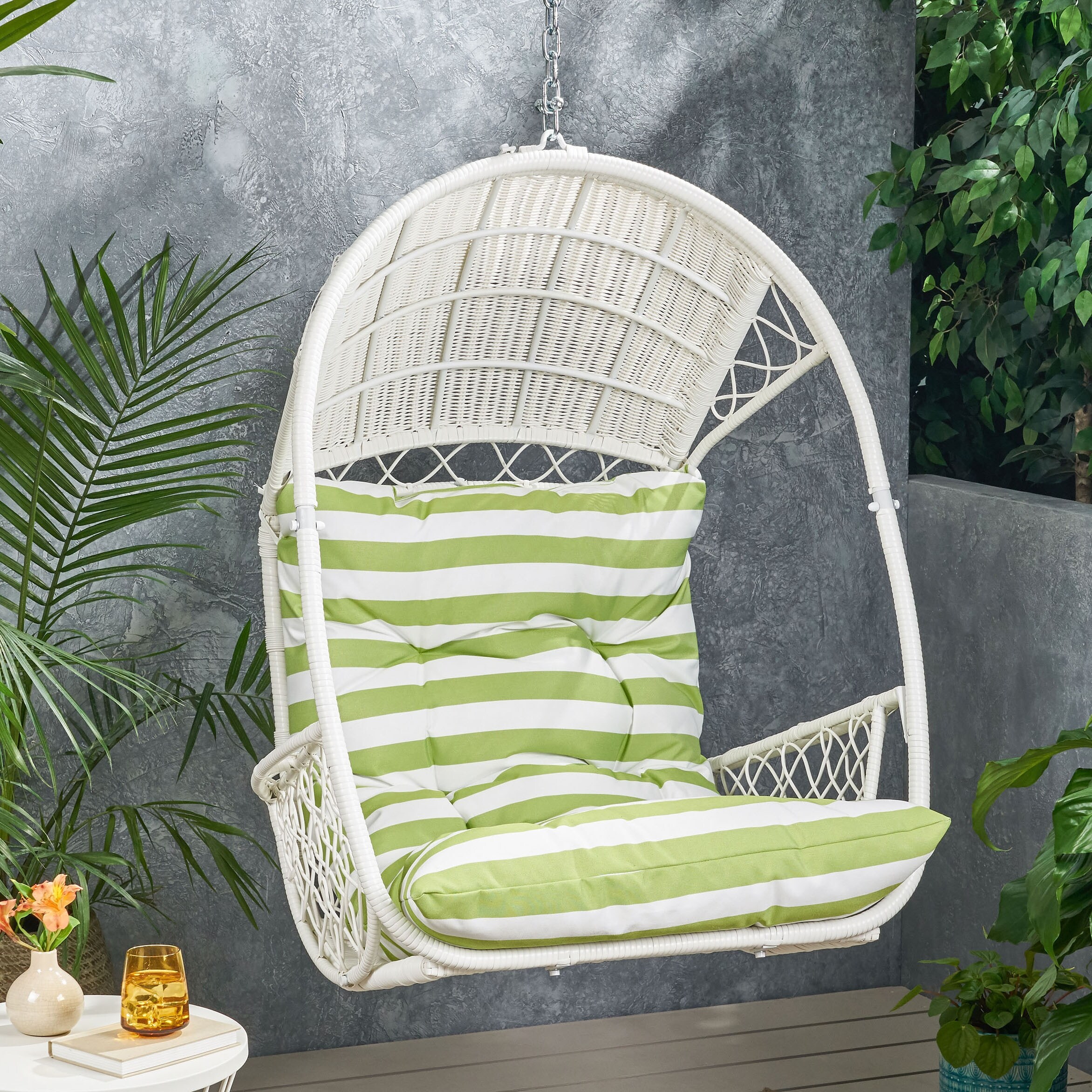 Malia outdoor standing wicker basket chair with cushion by christopher knight home 2025