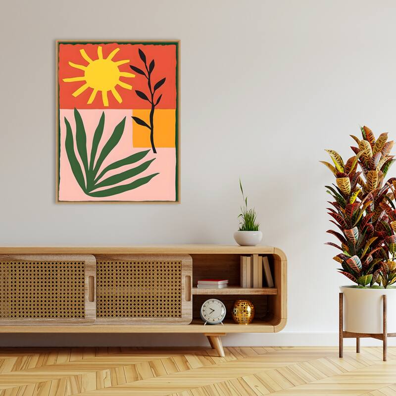 Amanti Art Bold Sol II by Walker Noble Framed Canvas Wall Art Print - Sylvie Maple