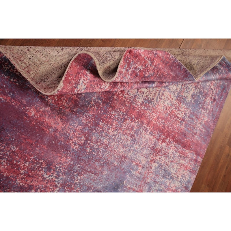 Colorful Abstract Contemporary Rug Hand-Knotted Wool Carpet - 4'8" x 6'7"