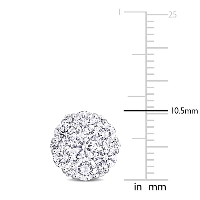 Miadora 14k White Gold 2 5/8ct TDW Diamond Composite Halo Stud Earrings