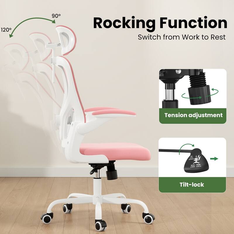 Ergonomic Office Chair With Headrest,High Back Computer Chair With Armrests And Adjustable Lumbar Support