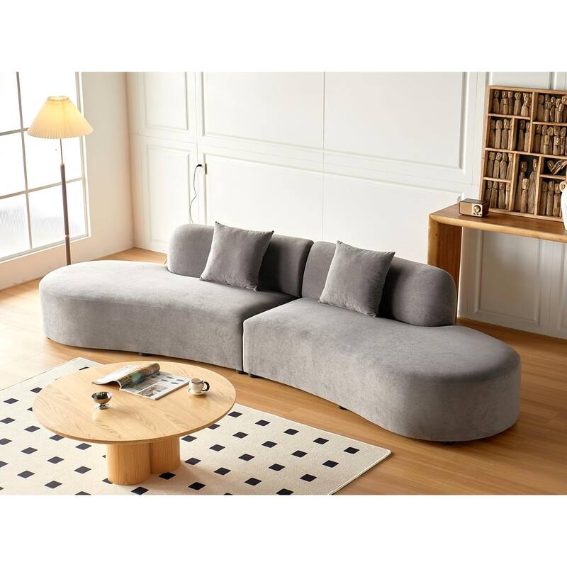 132.3 inch Large Half Moon Curved Sectional Sofa