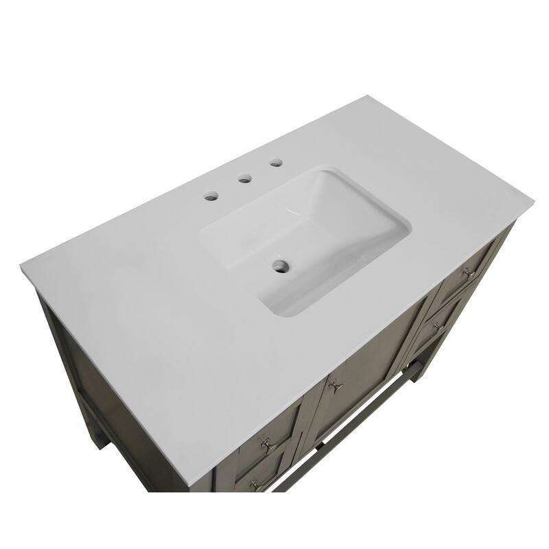 KitchenBathCollection Lakeshore 42" Bathroom Vanity with Engineered White Top
