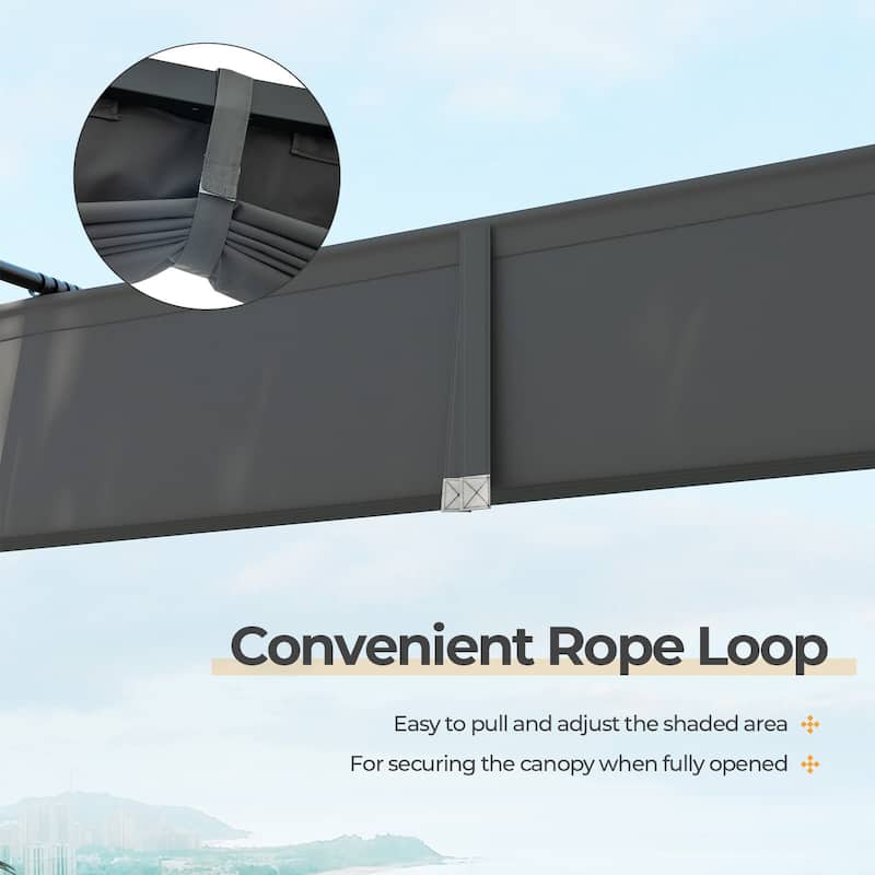 Costway 10' x 10' Outdoor Pergola with Retractable Canopy Heavy-Duty - See Details