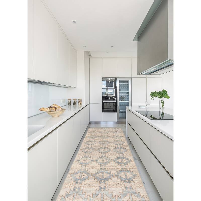 ECARPETGALLERY Hand-knotted Mystique Light Grey Wool Rug - 2' 7" x 11' 11"