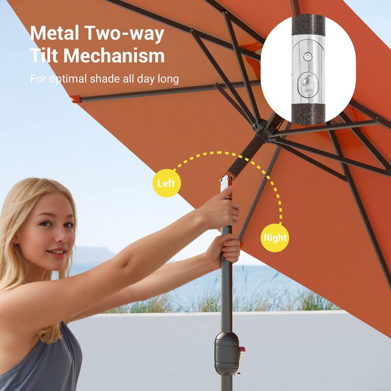 Bonosuki 9ft Patio Umbrella Market Table Umbrella with Tilt and Crank