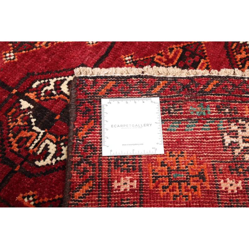 ECARPETGALLERY Hand-knotted Baluch Dark Red Wool Rug - 4'4 x 7'7