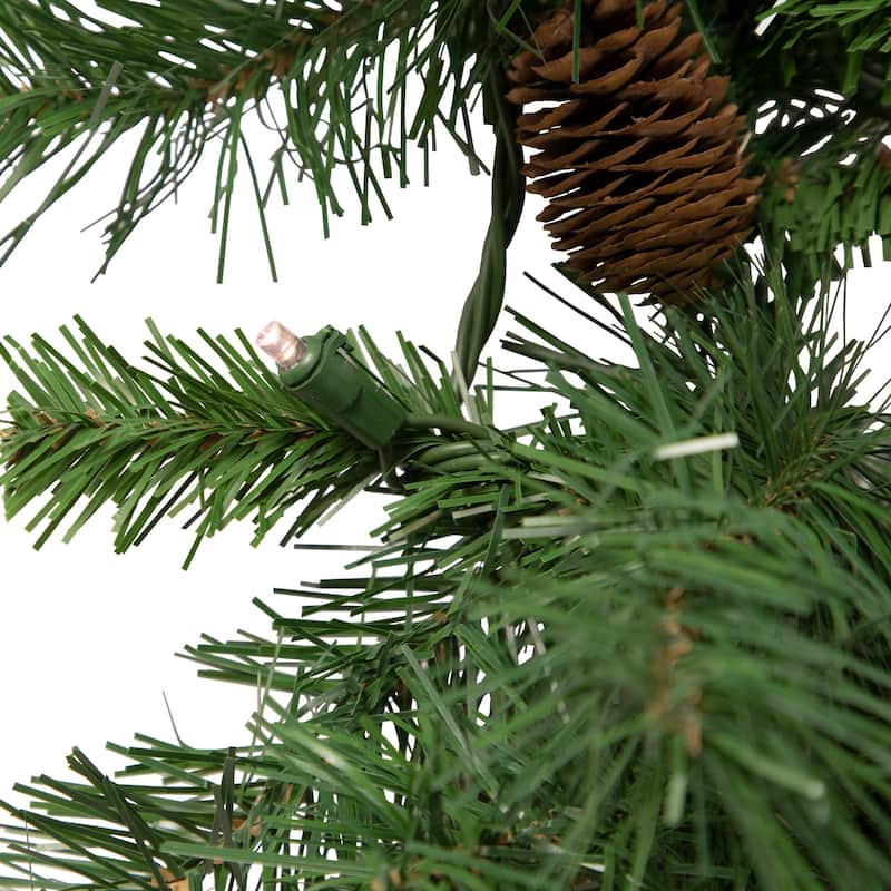 50' x 12" Pre-Lit Black River Pine Artificial Christmas Garland Warm White LED Lights