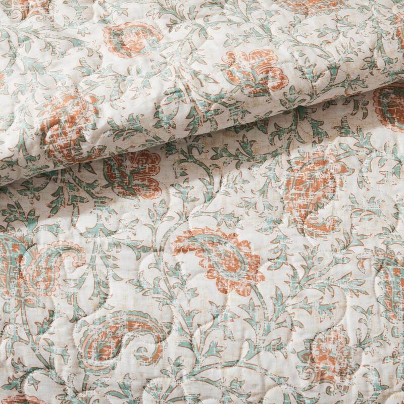GDF Studio - Cotton Percale Reversible Quilt Set with Decorative Pillows